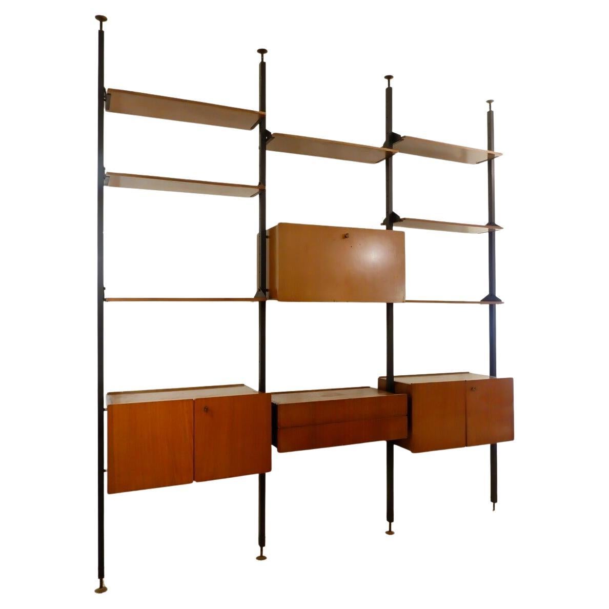 Mid-century Italian Floor-To-Ceiling Wall Unit - 1960s For Sale