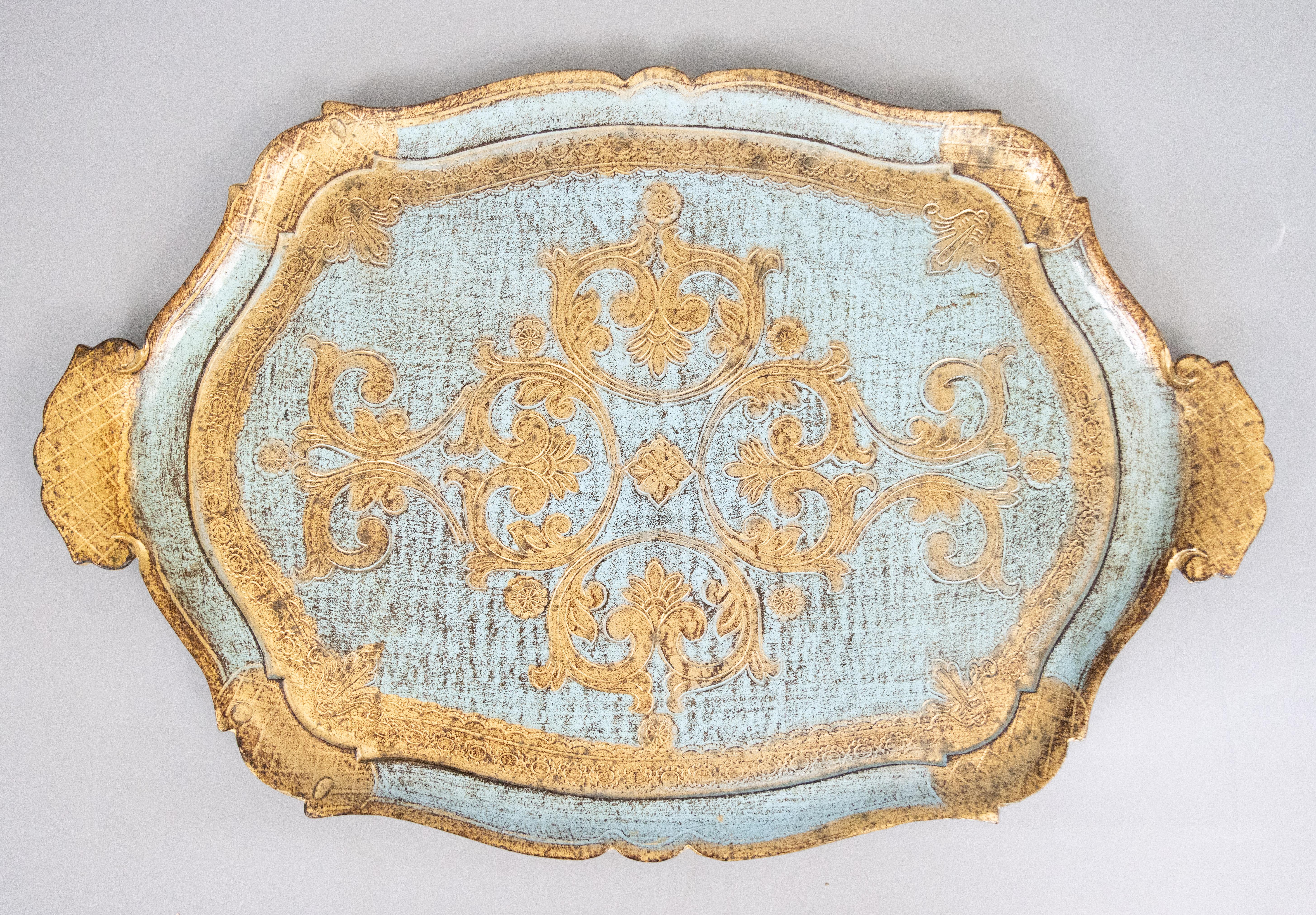 Italienisches Florentine Serviertablett aus der Jahrhundertmitte, vergoldet im Angebot 4