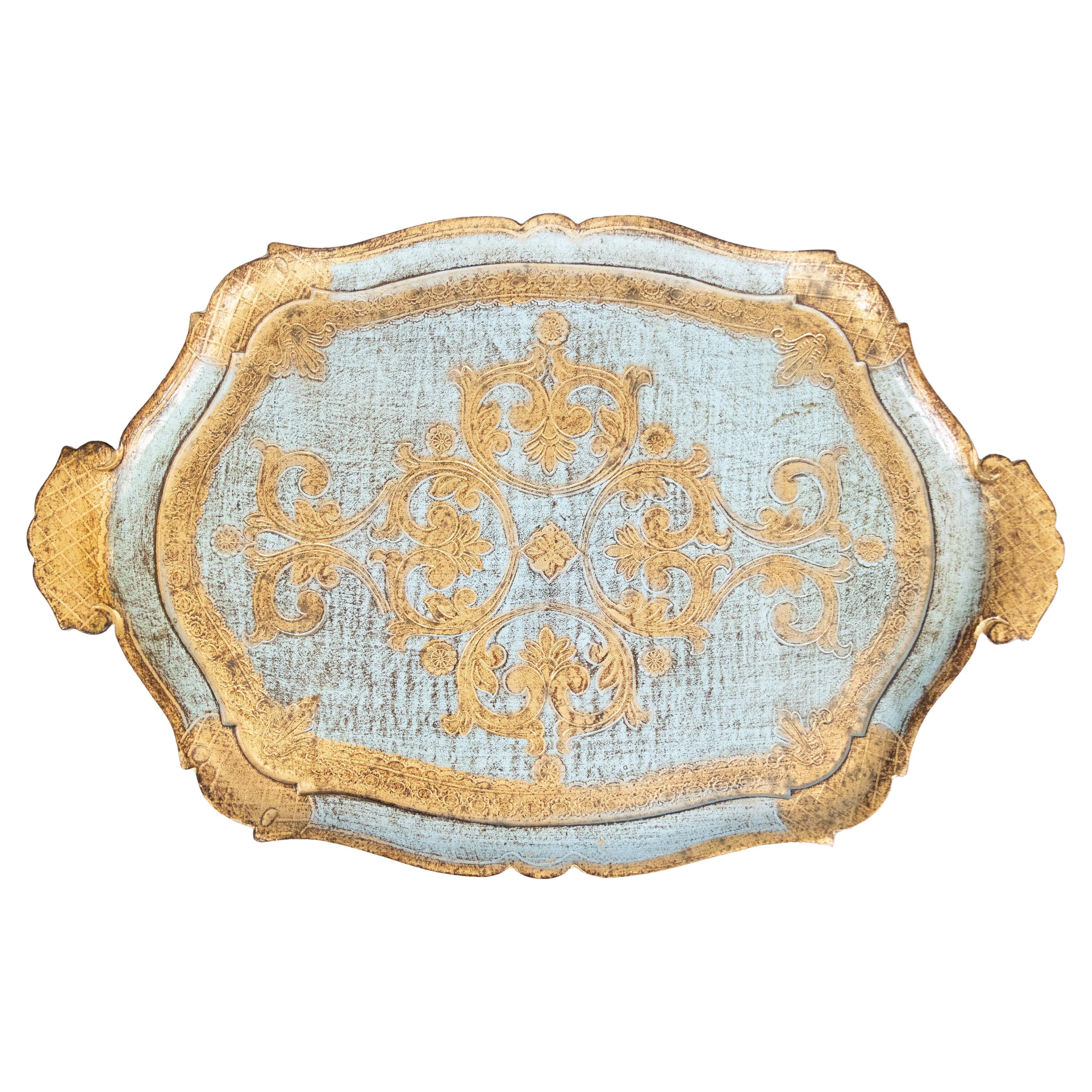 Vassoio da portata in oro di Florentine della metà del secolo scorso