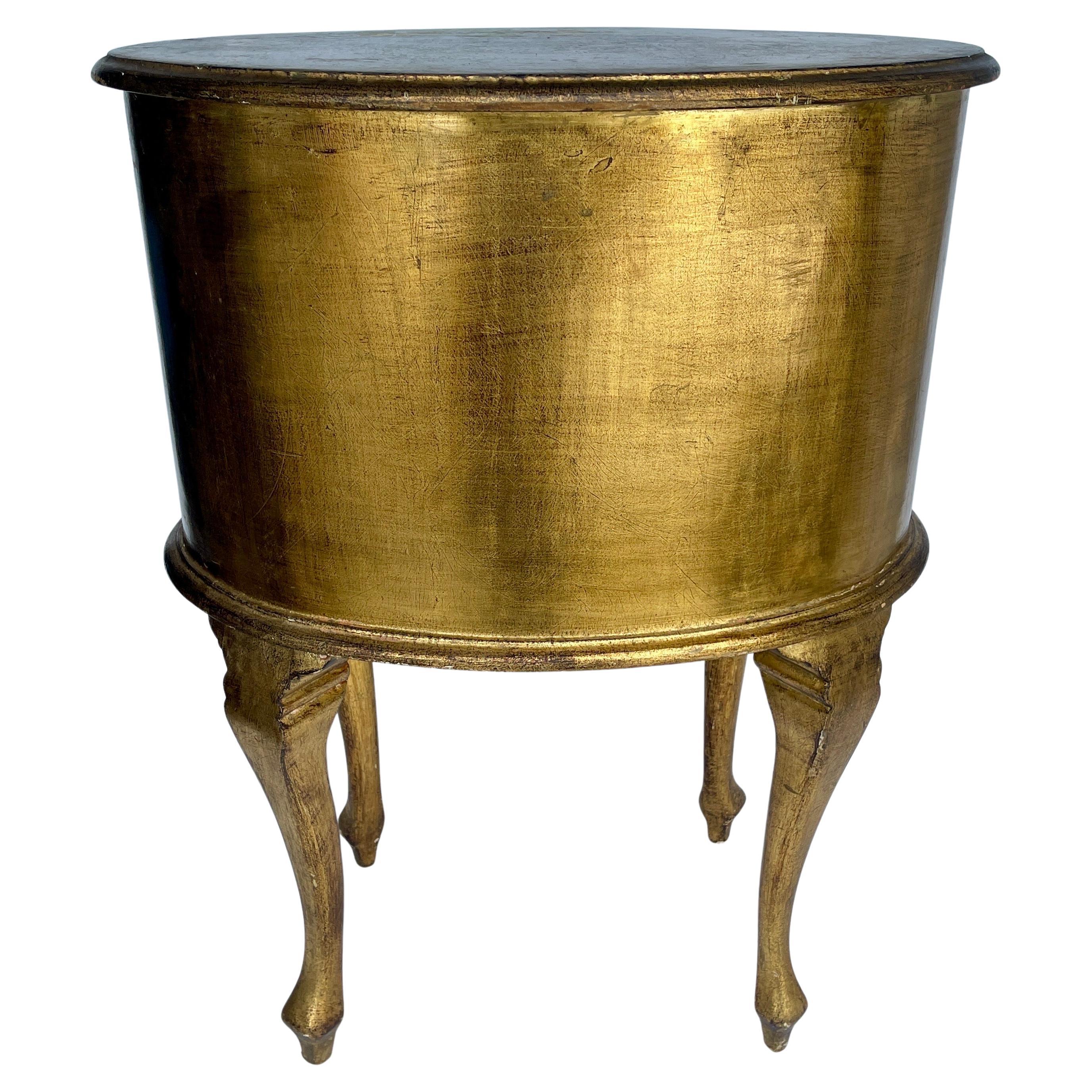 Mid-20th Century Mid-Century Italian Florentine Gilt Side Table With Drawers 