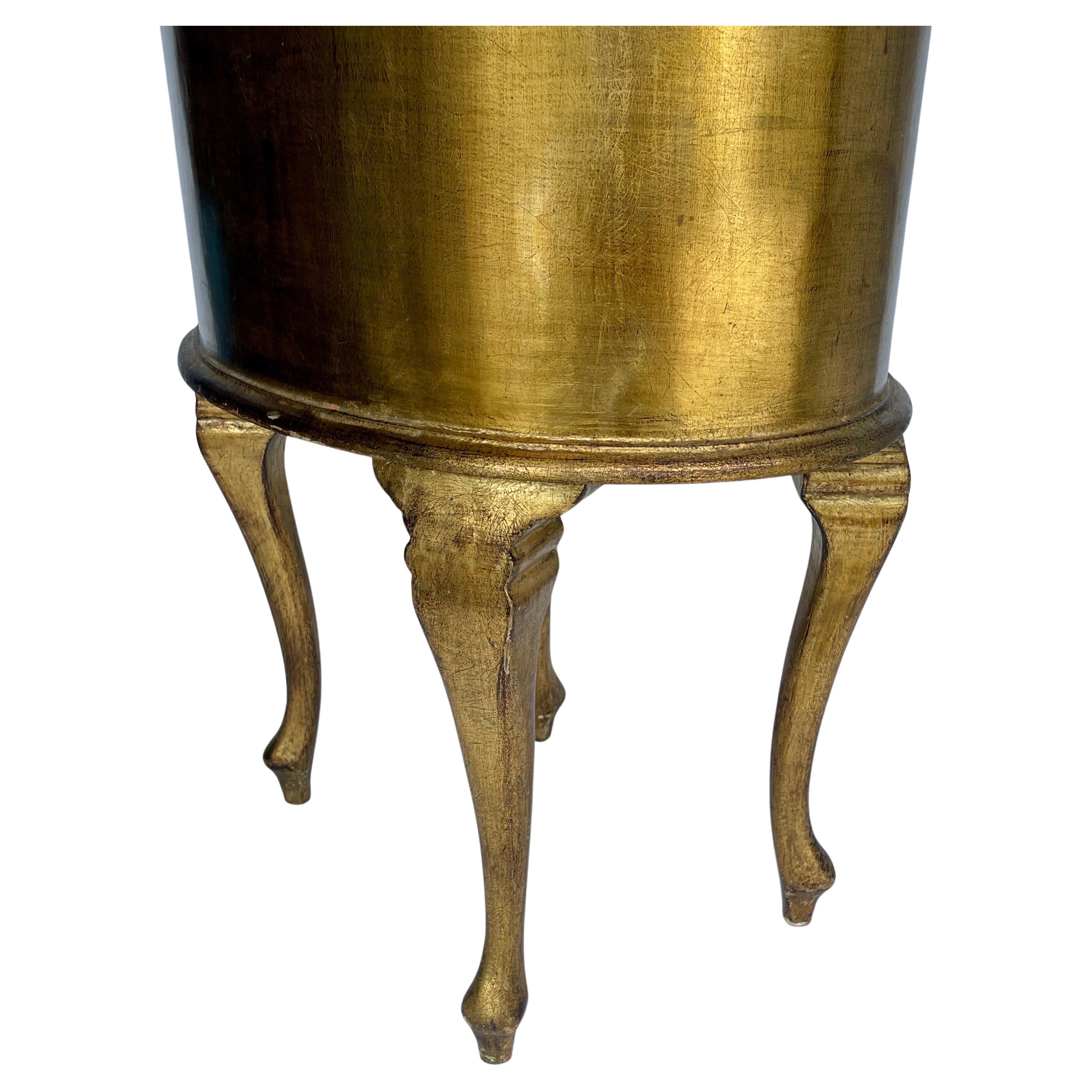 Wood Mid-Century Italian Florentine Gilt Side Table With Drawers 