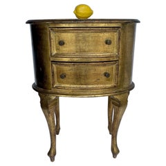 Mid-Century Italian Florentine Gilt Side Table With Drawers 