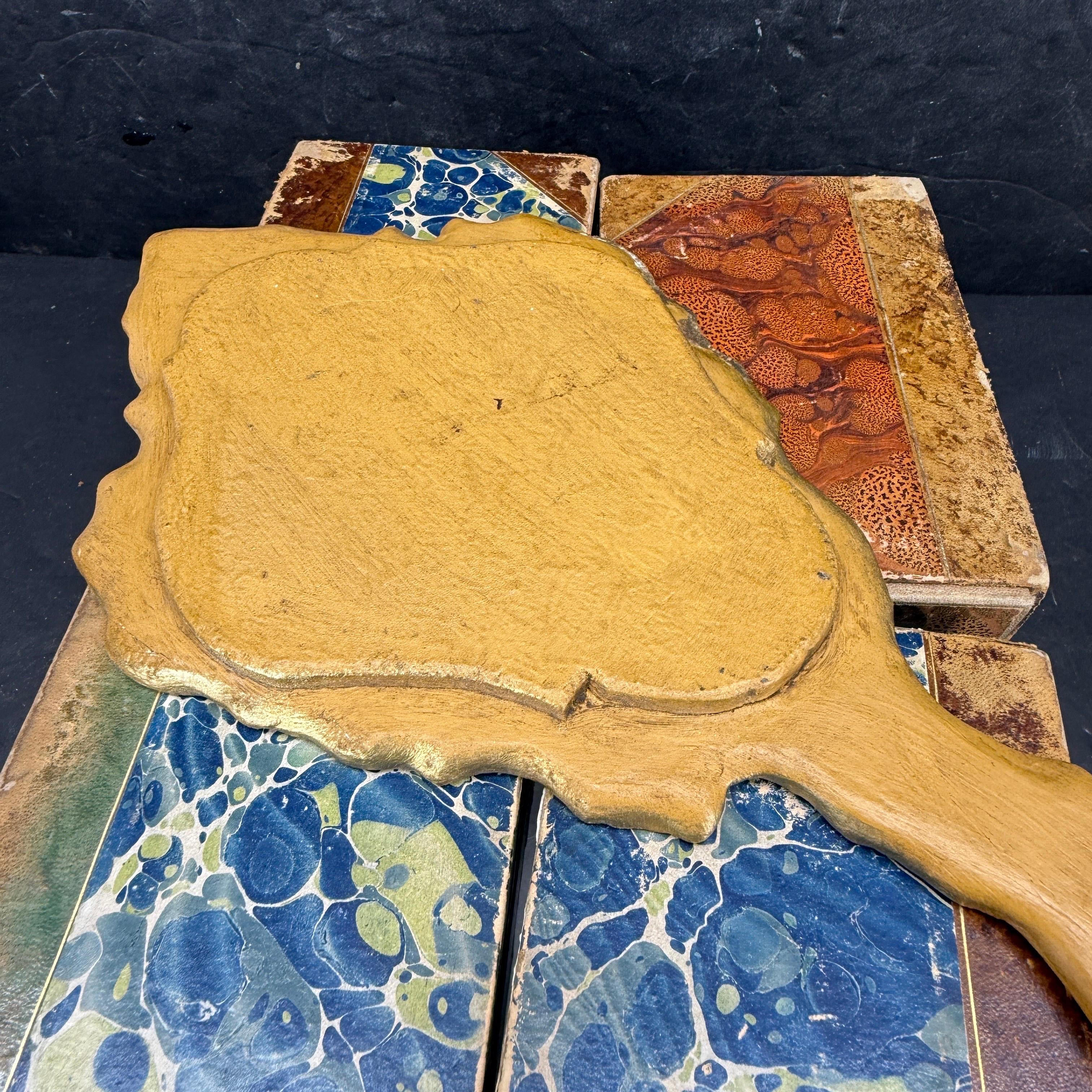 Miroir de courtoisie en bois doré Florentine, Italie du milieu du siècle en vente 4