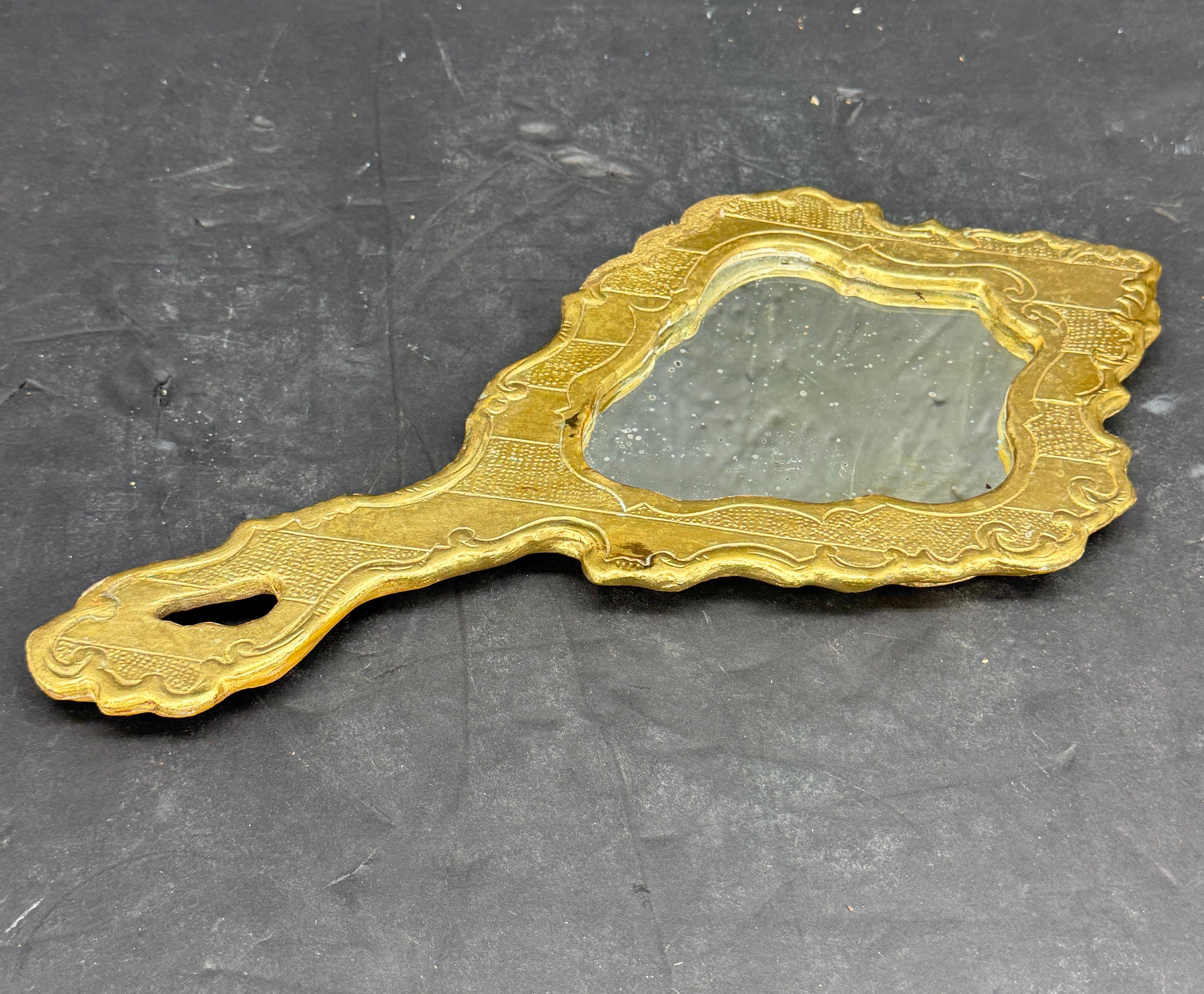 Miroir de courtoisie en bois doré Florentine, Italie du milieu du siècle en vente 5