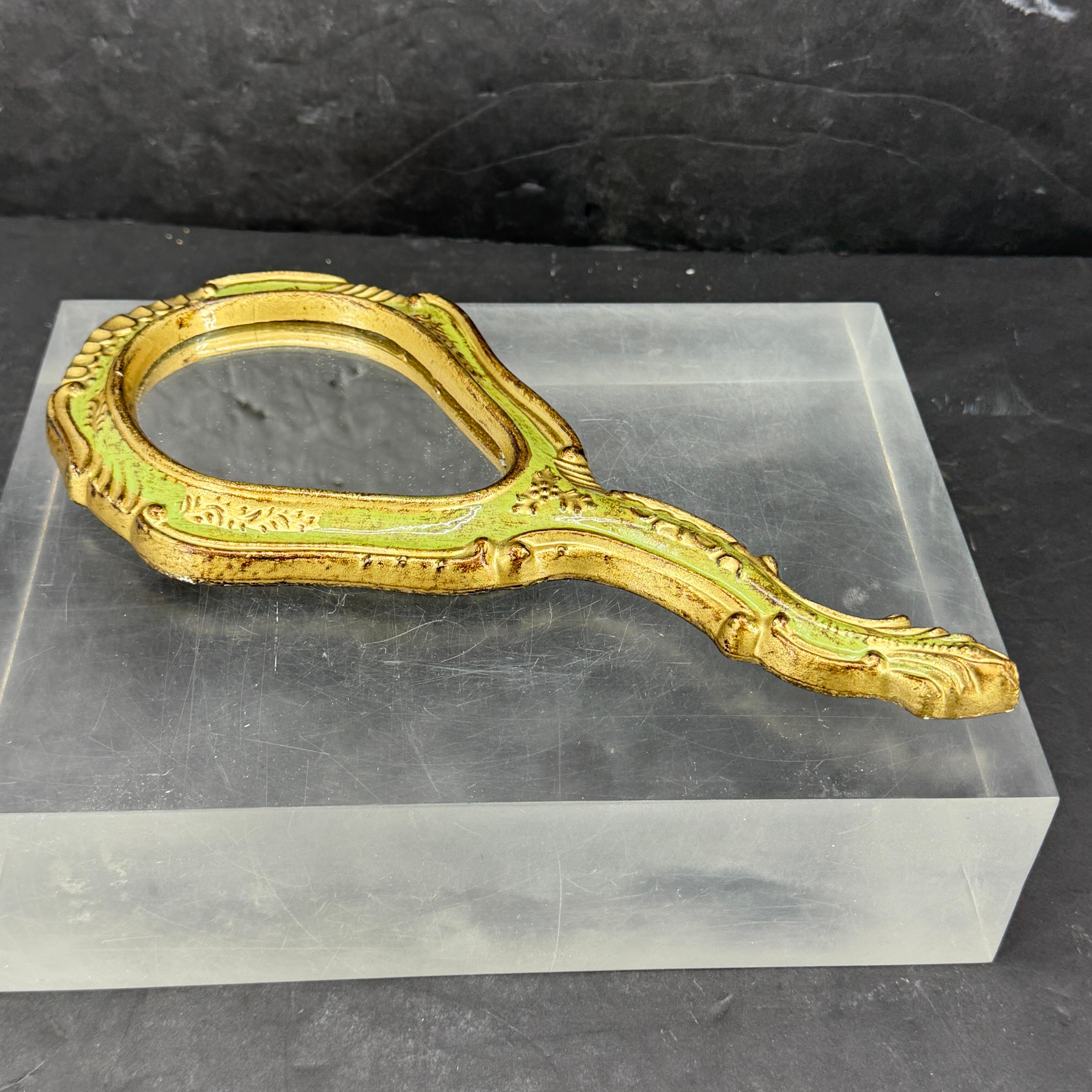 Rococo Miroir de courtoisie en bois doré Florentine, Italie du milieu du siècle en vente