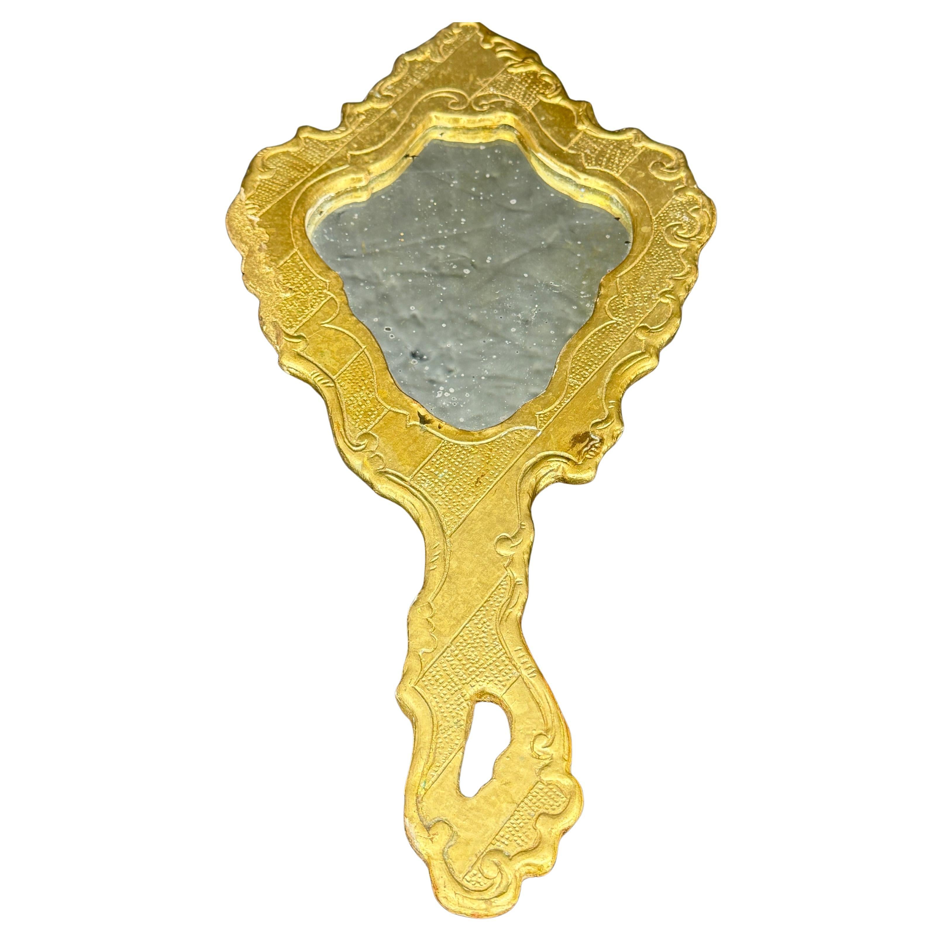 Miroir de courtoisie en bois doré Florentine, Italie du milieu du siècle