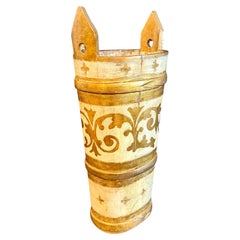 Mid-Century Italian Florentine Ivory Gilt Gold Umbrella Stand
