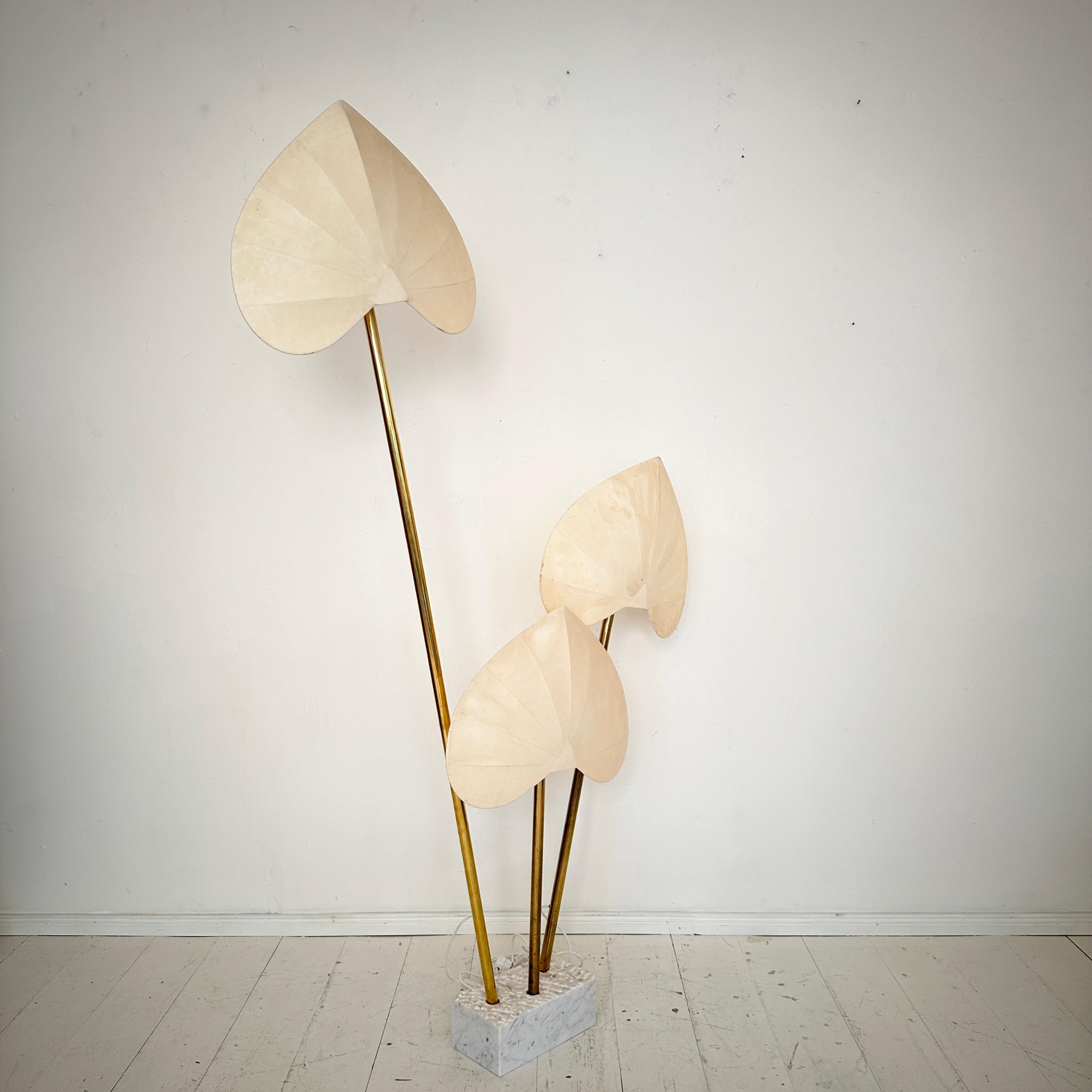 Italienische Blumen-Stehlampe aus Messing und Marmor von Antonio Pavia aus der Mitte des Jahrhunderts, 1970 im Angebot 7