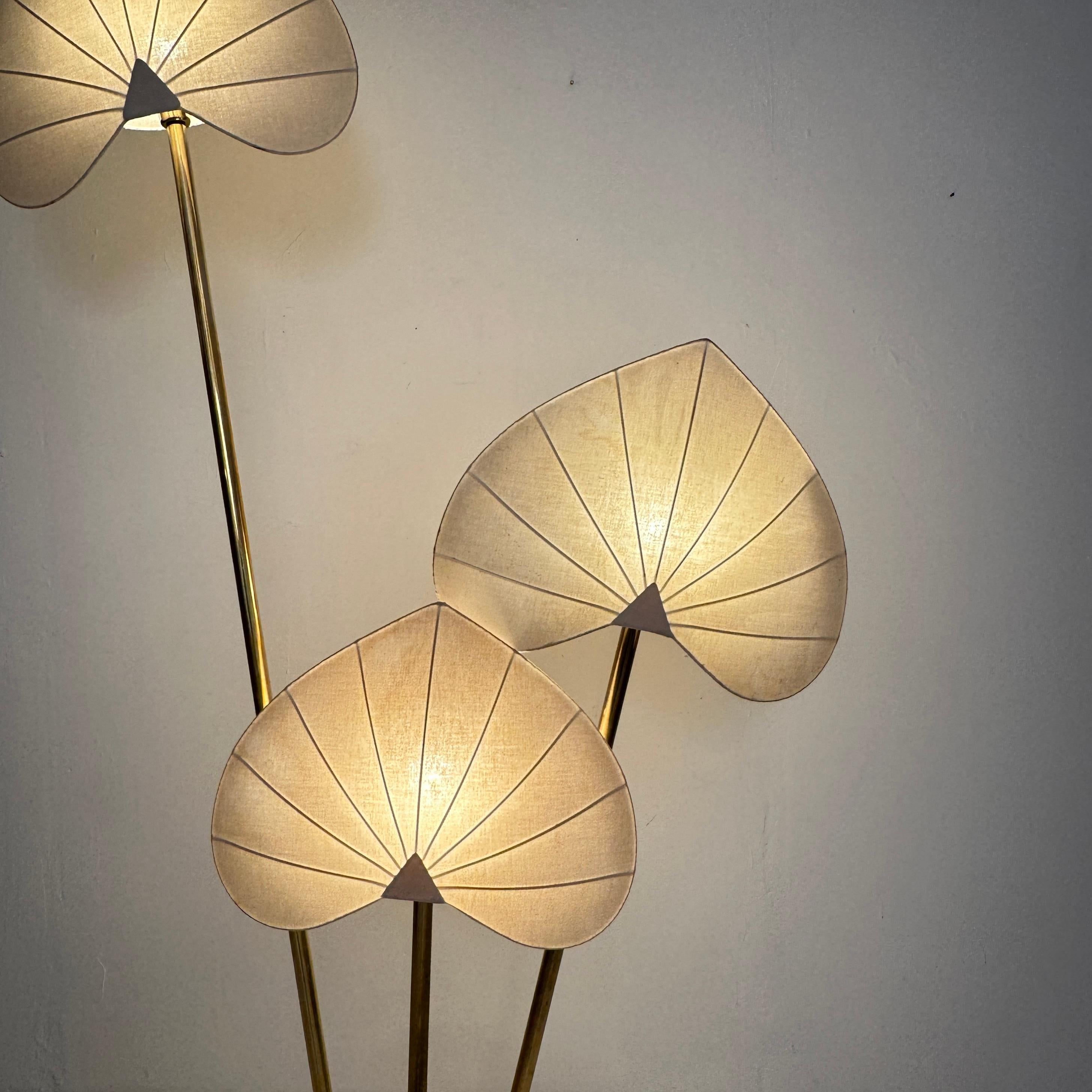 Italienische Blumen-Stehlampe aus Messing und Marmor von Antonio Pavia aus der Mitte des Jahrhunderts, 1970 im Angebot 8