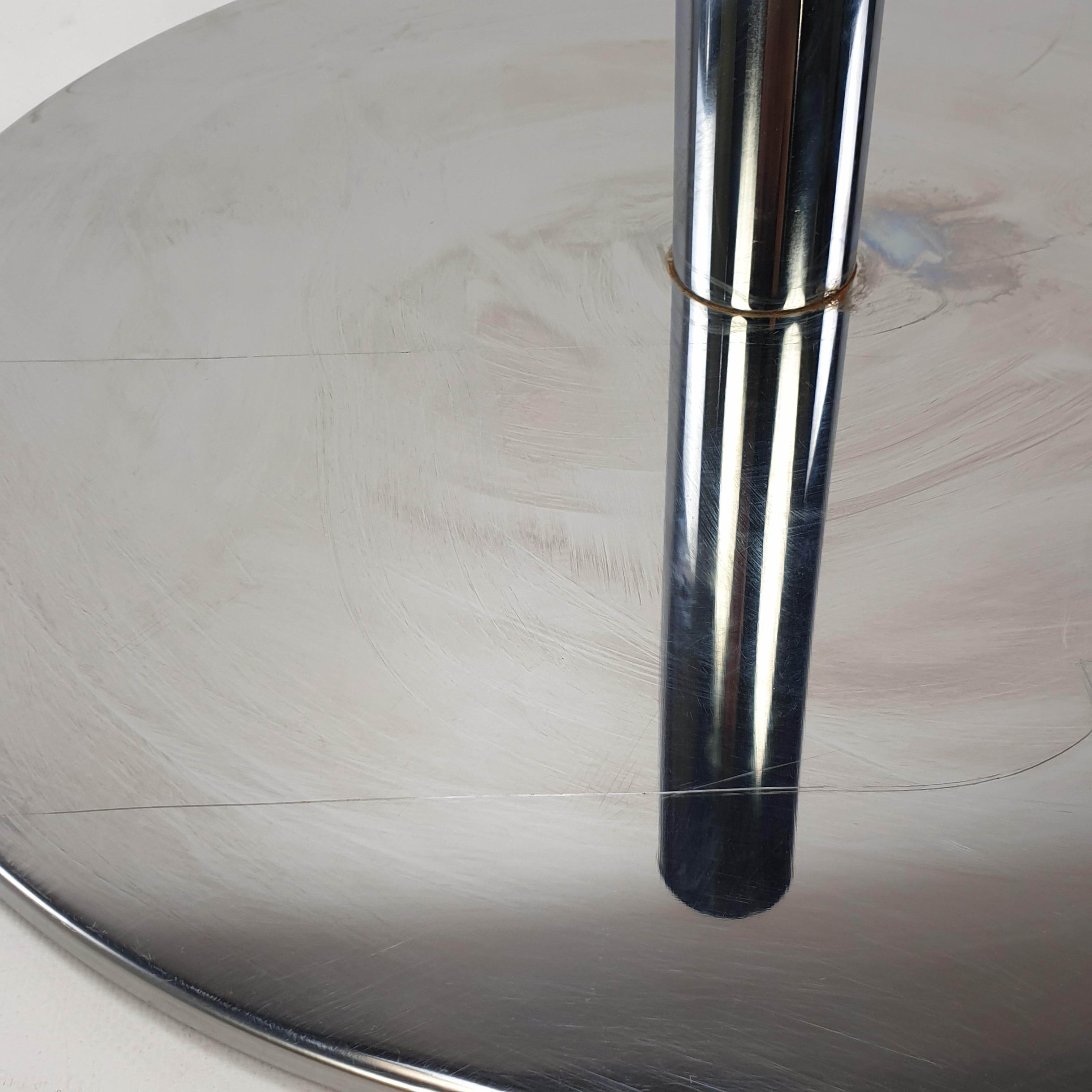 Italienischer Blumentisch aus Chrom und Glas aus der Mitte des Jahrhunderts, 1980er Jahre im Angebot 12