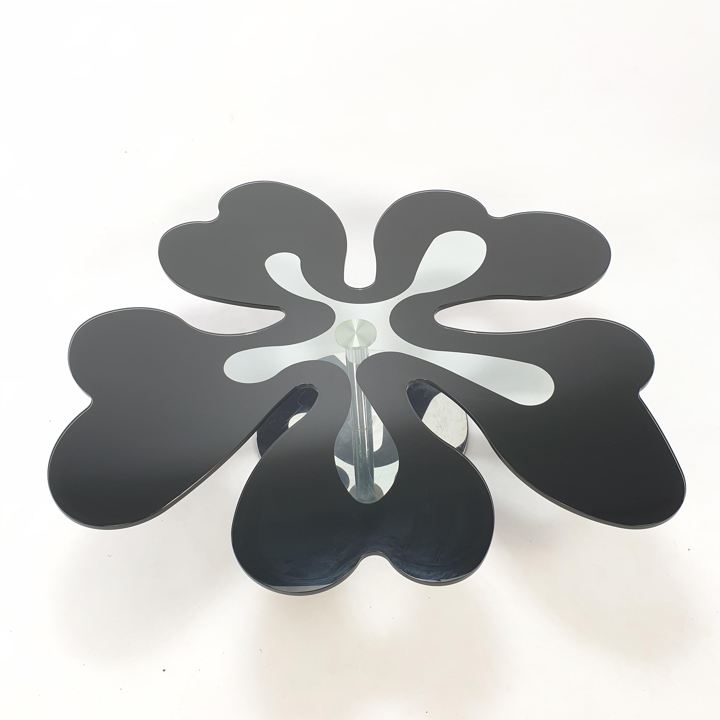 Mid-Century Modern Mid Century Italian Flower Table Chrome and Glass, 1980s For Sale