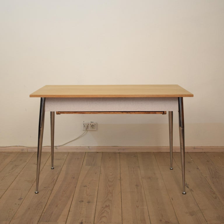 Midcentury Italian Formica Kitchen Pasta Table with Tapered Chrome Legs, 1950 For Sale 2