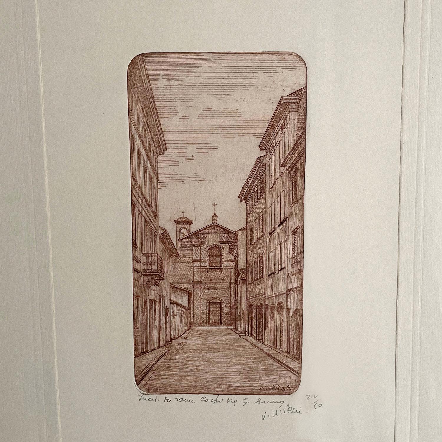 Cuadros de arte italiano de mediados de siglo de Carpi - Lote de 4 en venta 5