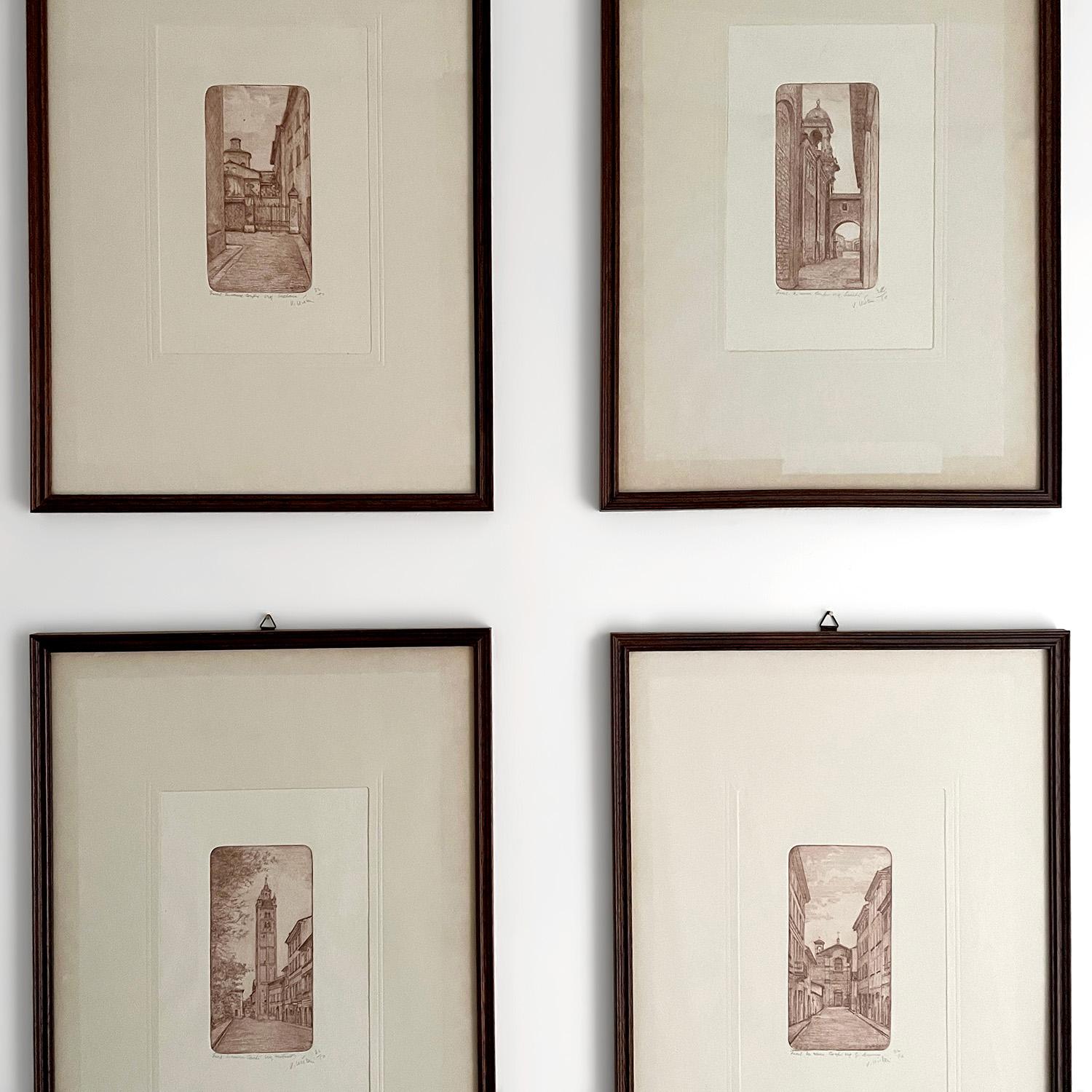 Cuadros de arte italiano de mediados de siglo de Carpi - Lote de 4 Italiano en venta