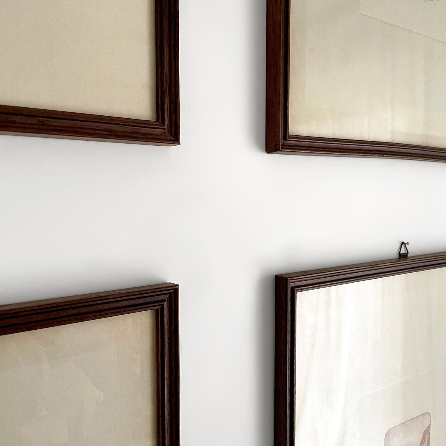 Cuadros de arte italiano de mediados de siglo de Carpi - Lote de 4 siglo XX en venta