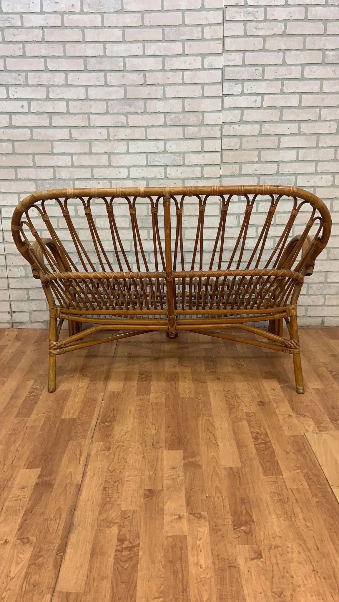 Mid Century Italian Franco Albini Style Sofa, Chair, & Side Tables- 4 piece In Good Condition In Chicago, IL