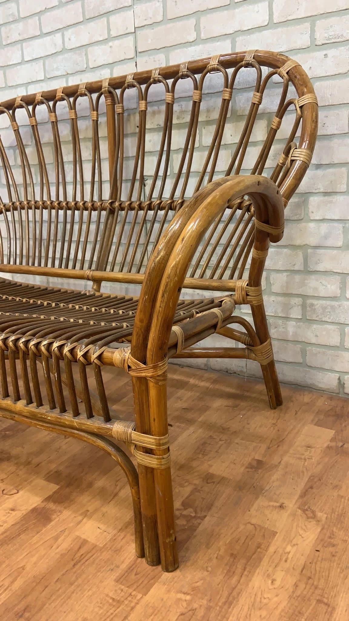 Mid Century Italian Franco Albini Style Sofa, Chair, & Side Tables- 4 piece 3