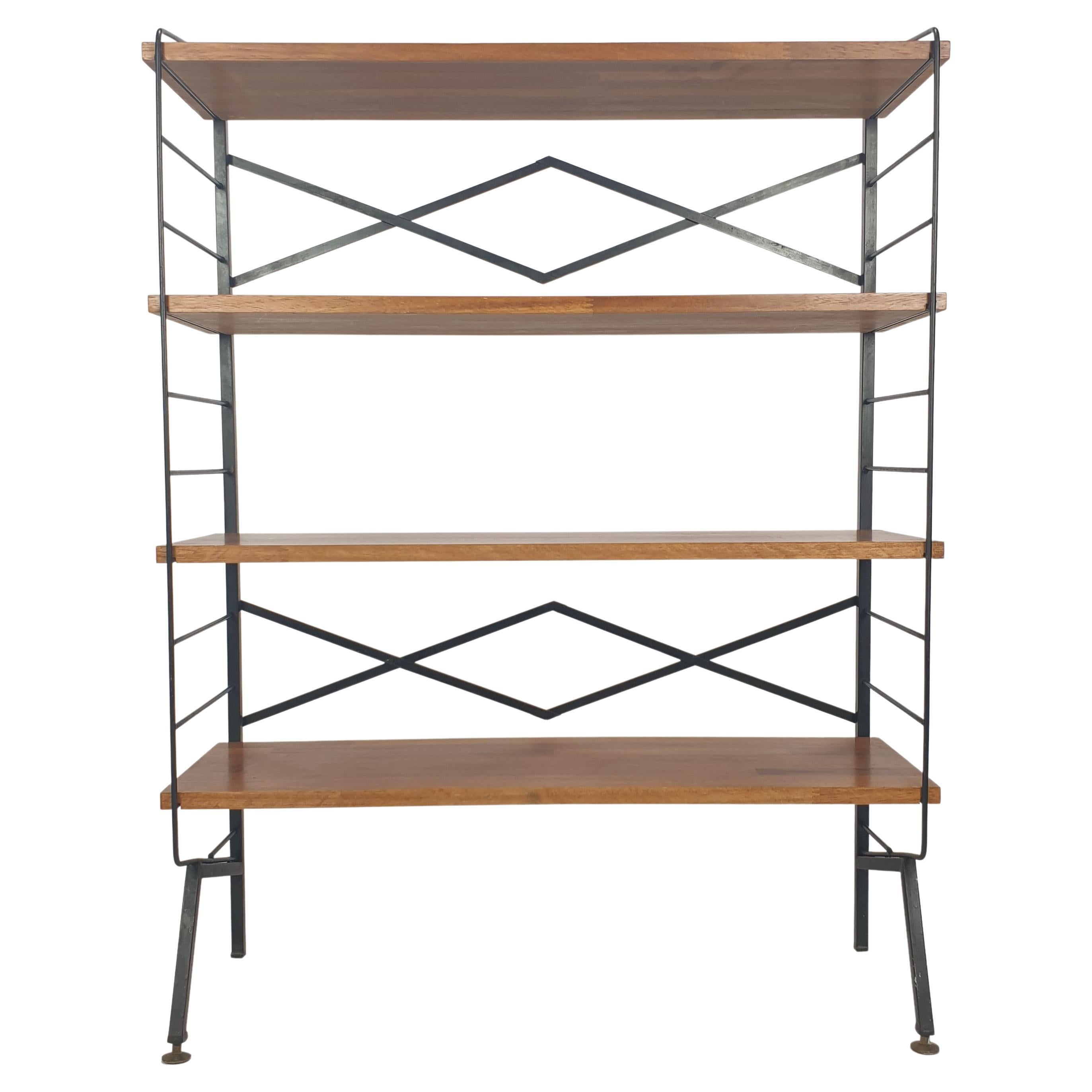 Mid Century Italian Free Standing Shelving Unit, 1950's For Sale