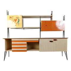 Mid century italian free standing wall unit, 1950s