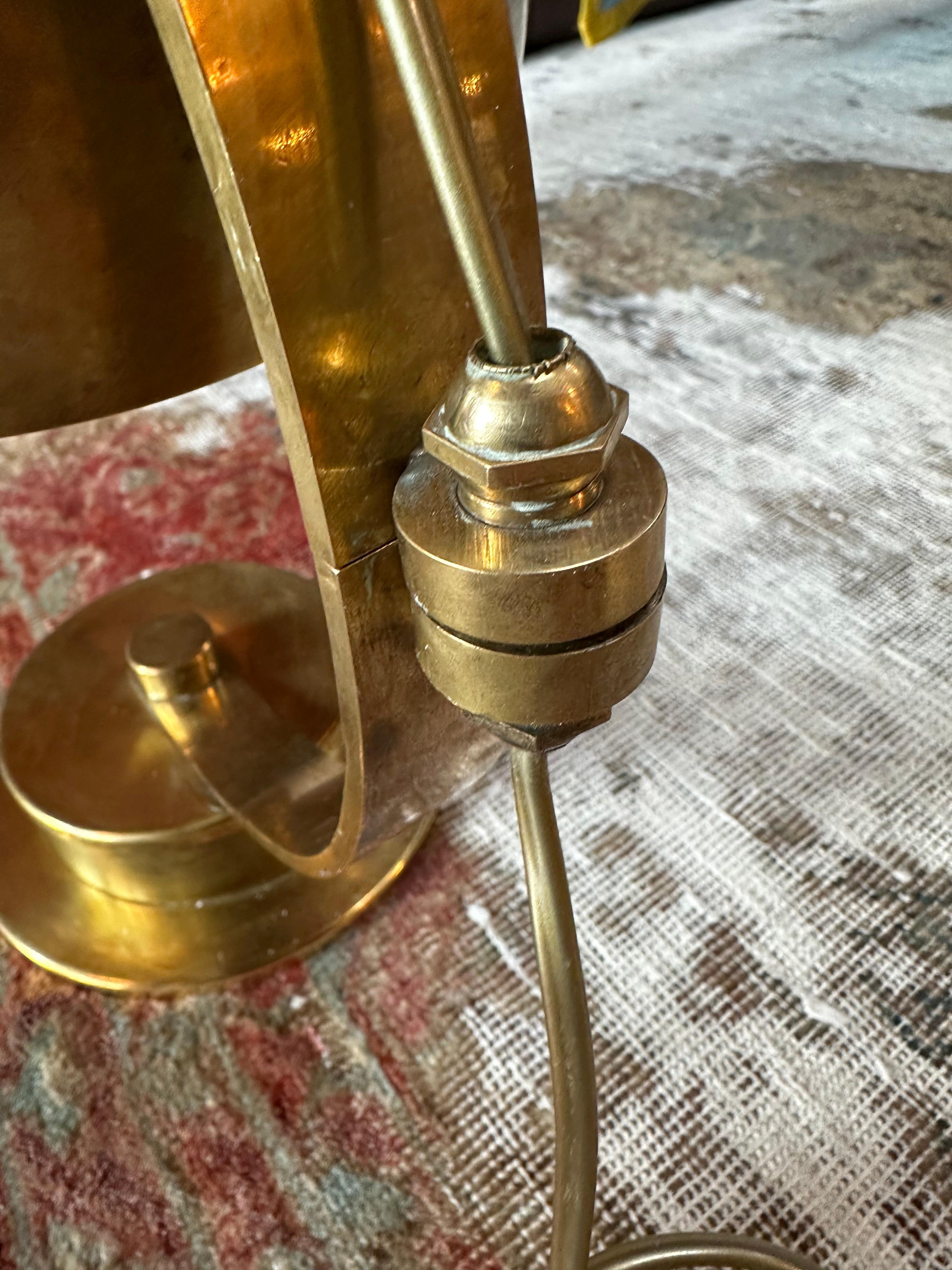 Mid Century Italian Fully Brass Table Lamp 1960s For Sale 3