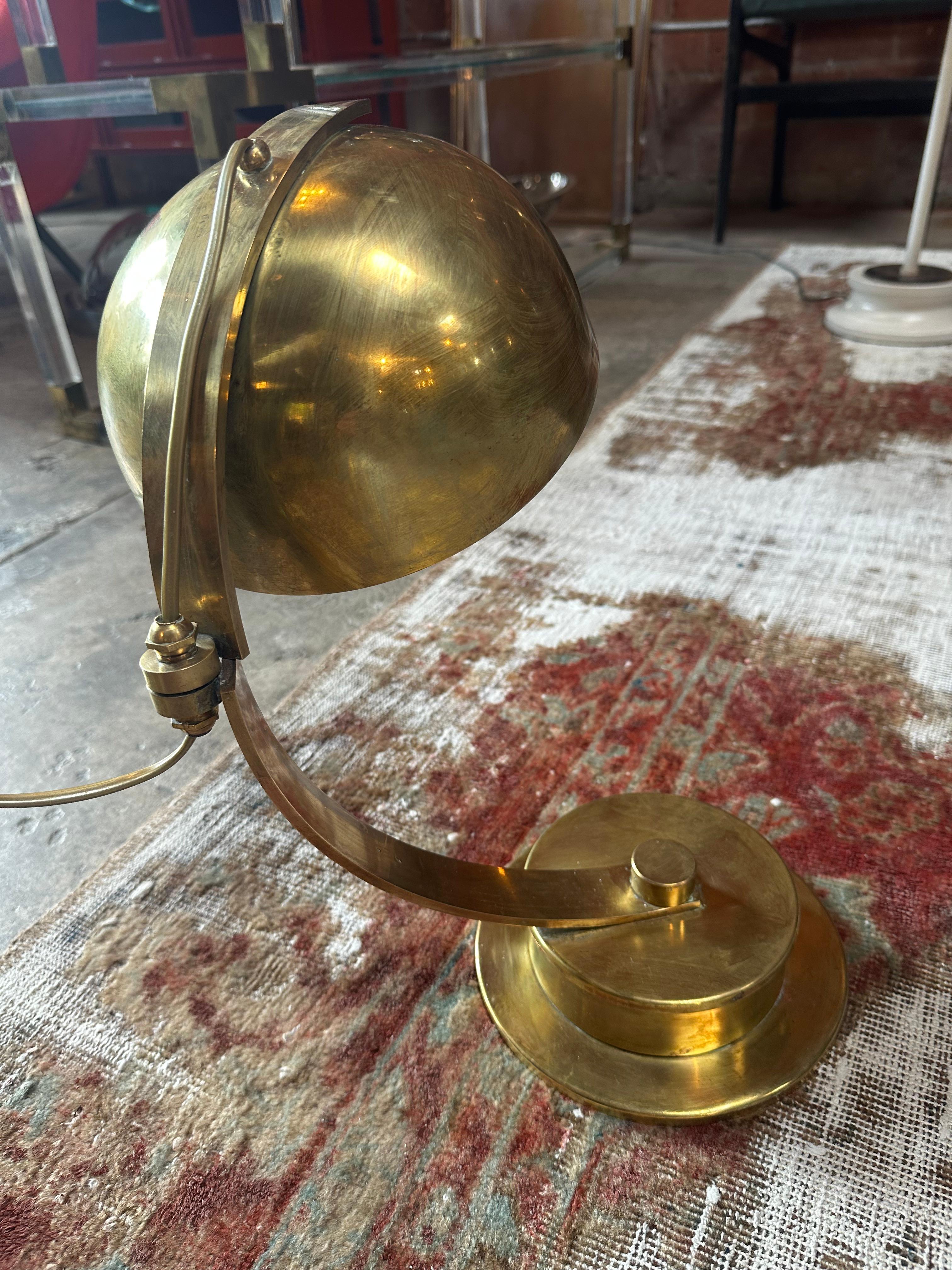 Mid Century Italian Fully Brass Table Lamp 1960s For Sale 4