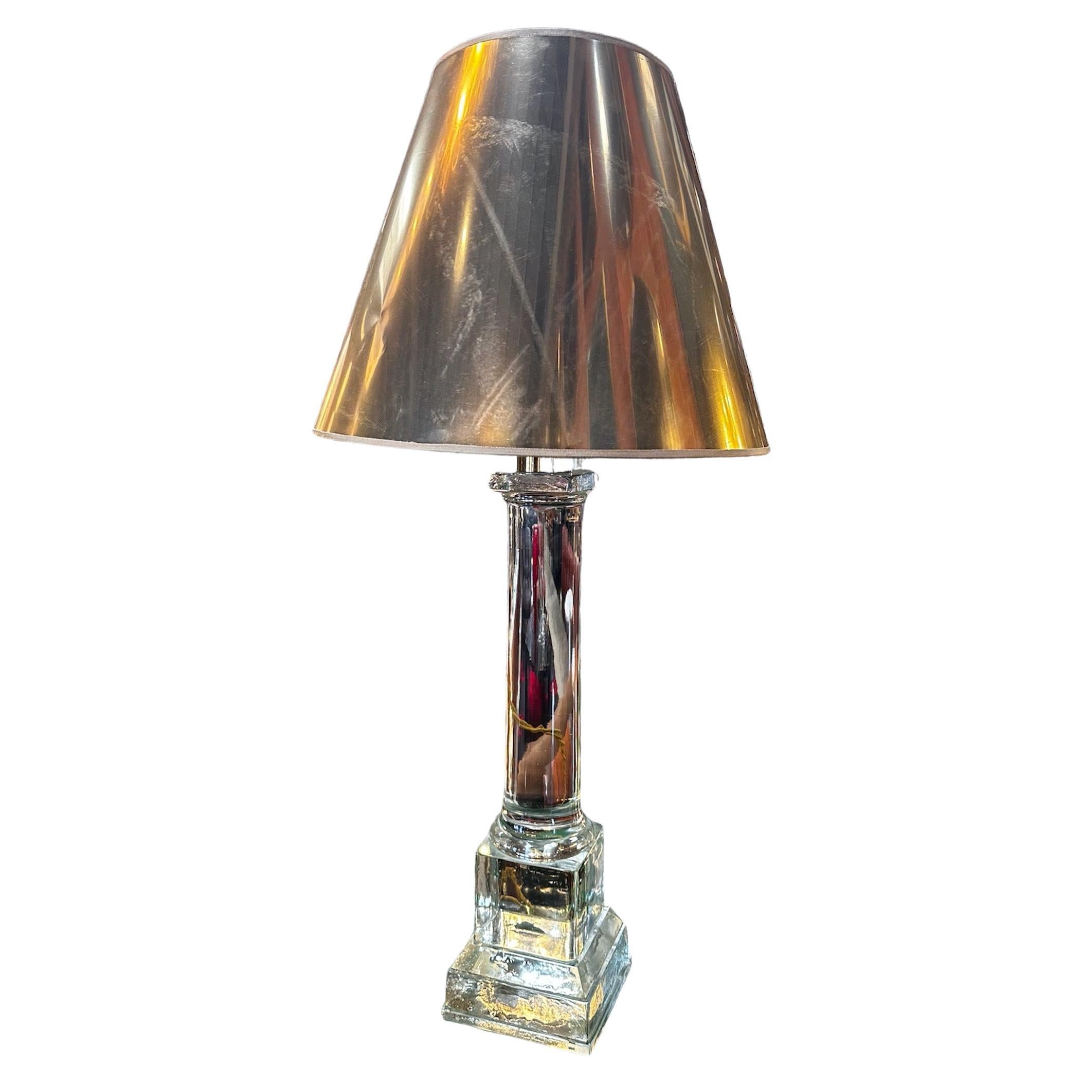 Mid Century Italian Fully Glass Table Lamp by Seguso 1960s