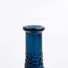 Mid-century Italian "Genie" bottle in blue Empoli glass - 1960s