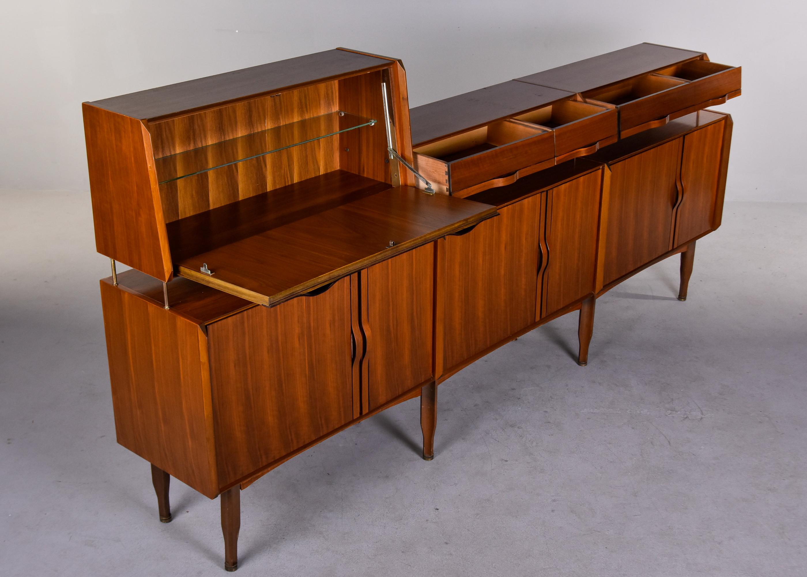 Mid-Century Modern Midcentury Italian Gianfranco Frattini Two Tier Teak Sideboard For Sale