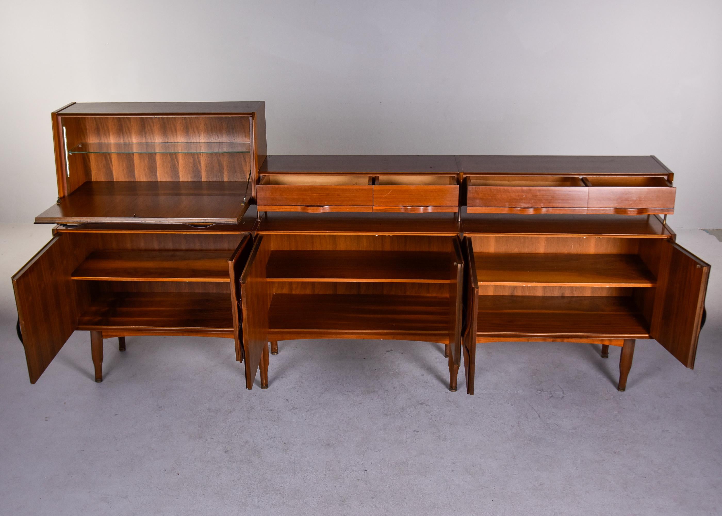 20th Century Midcentury Italian Gianfranco Frattini Two Tier Teak Sideboard For Sale