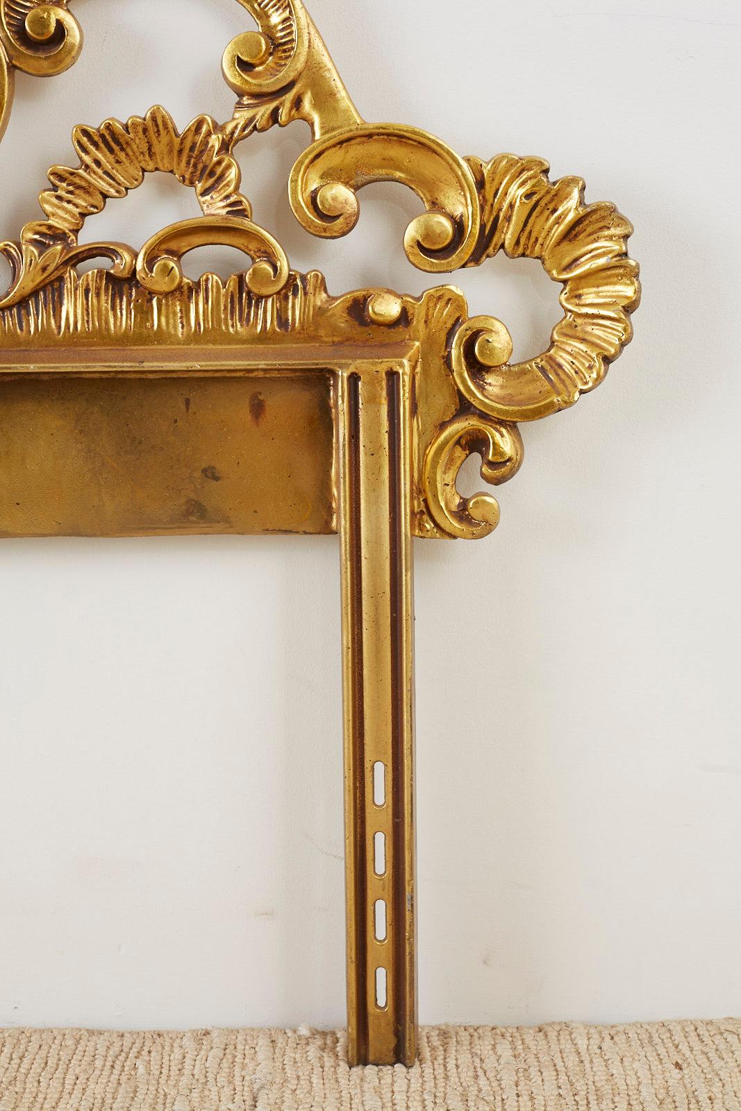 Mid-Century Italian Gilded Iron Rococo Style Headboard 3