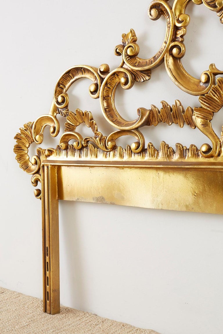 Mid-Century Italian Gilded Iron Rococo Style Headboard at ...