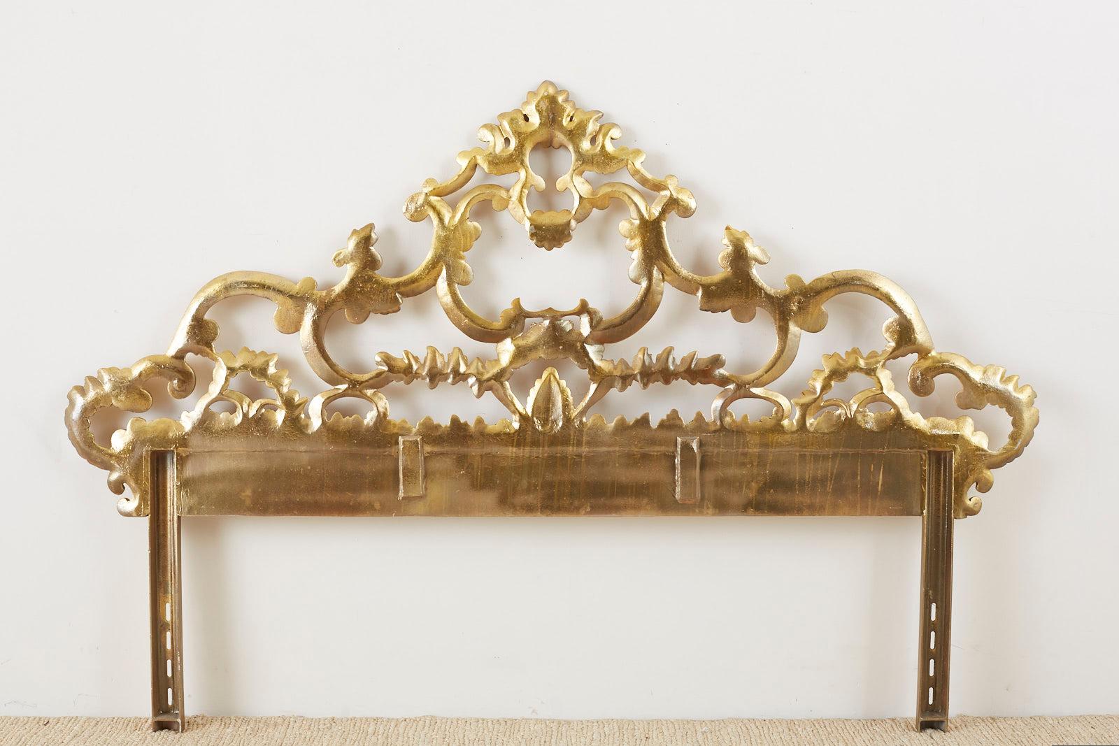 Mid-Century Italian Gilded Iron Rococo Style Headboard 5