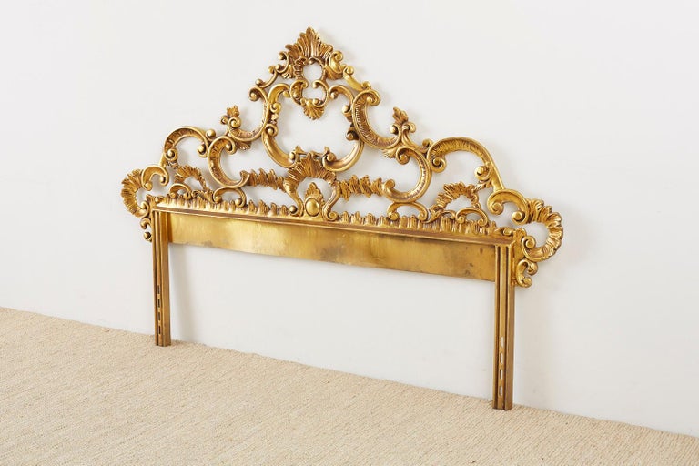MidCentury Italian Gilded Iron Rococo Style Headboard at 1stDibs