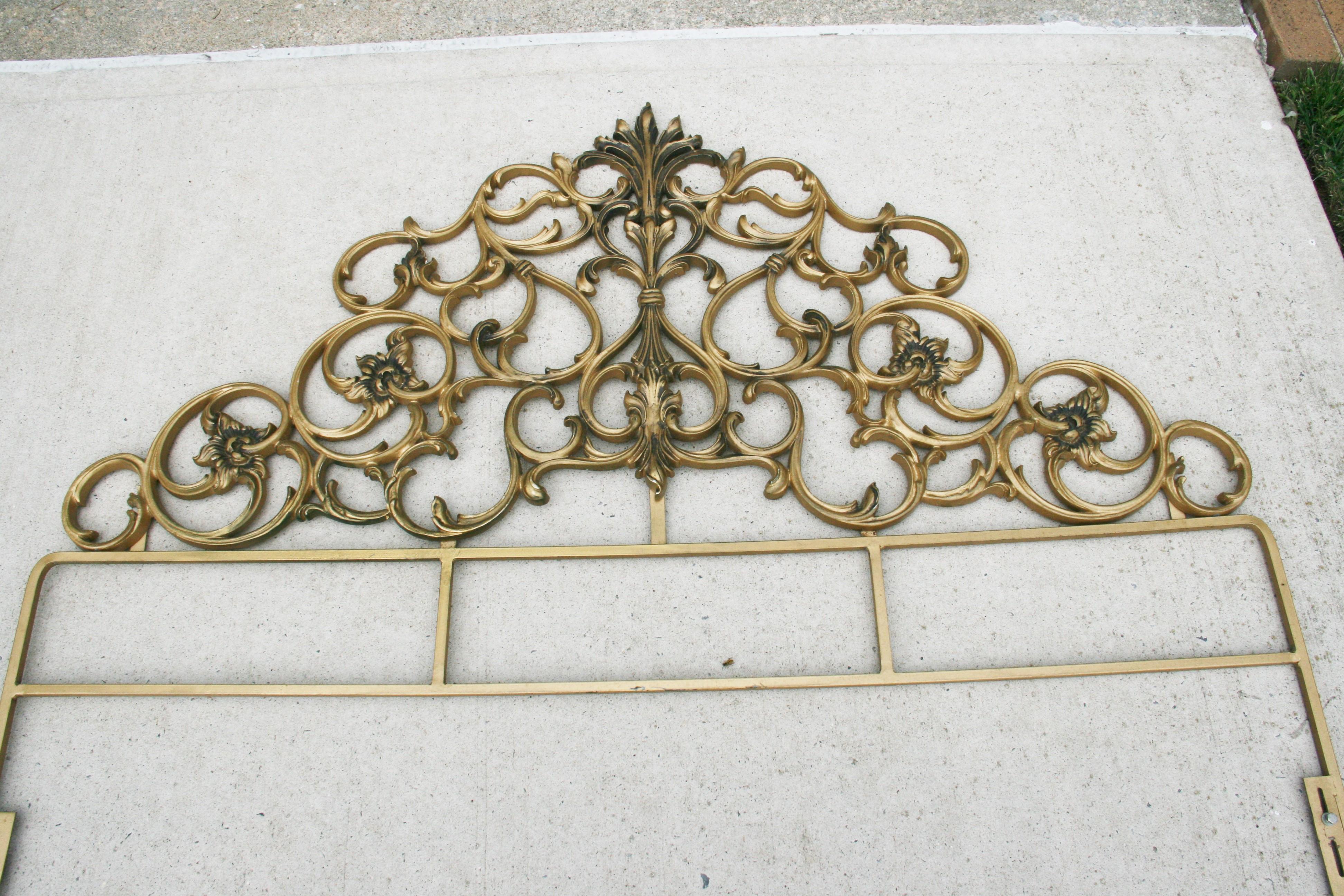 antique iron headboard