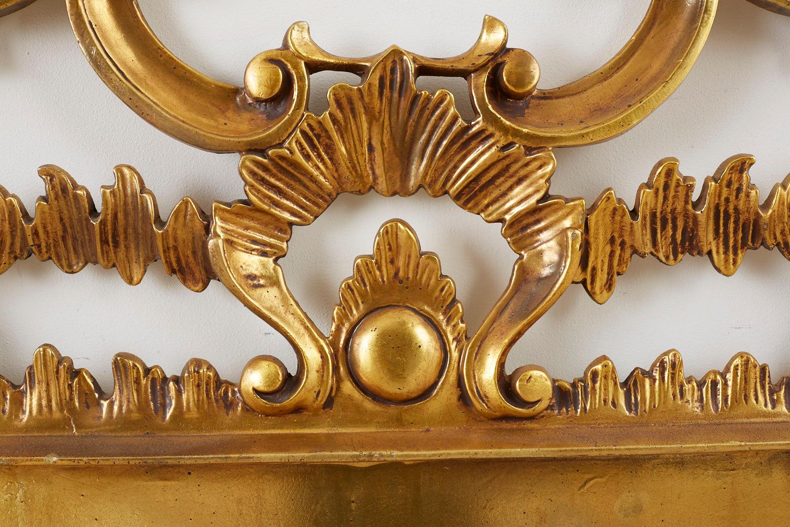 20th Century Mid-Century Italian Gilded Iron Rococo Style Headboard