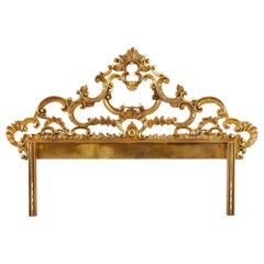 Tête de lit de style rococo en fer doré italien du milieu du siècle dernier