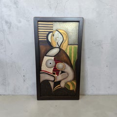 1970s Italian Mixed-Media Panels Inspired by Picasso's Marie-Thérèse Portraits