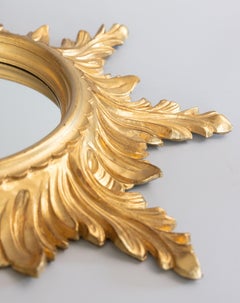 Mid-Century Italian Gilded Resin Sunburst Mirror, Circa 1960, 19.5”