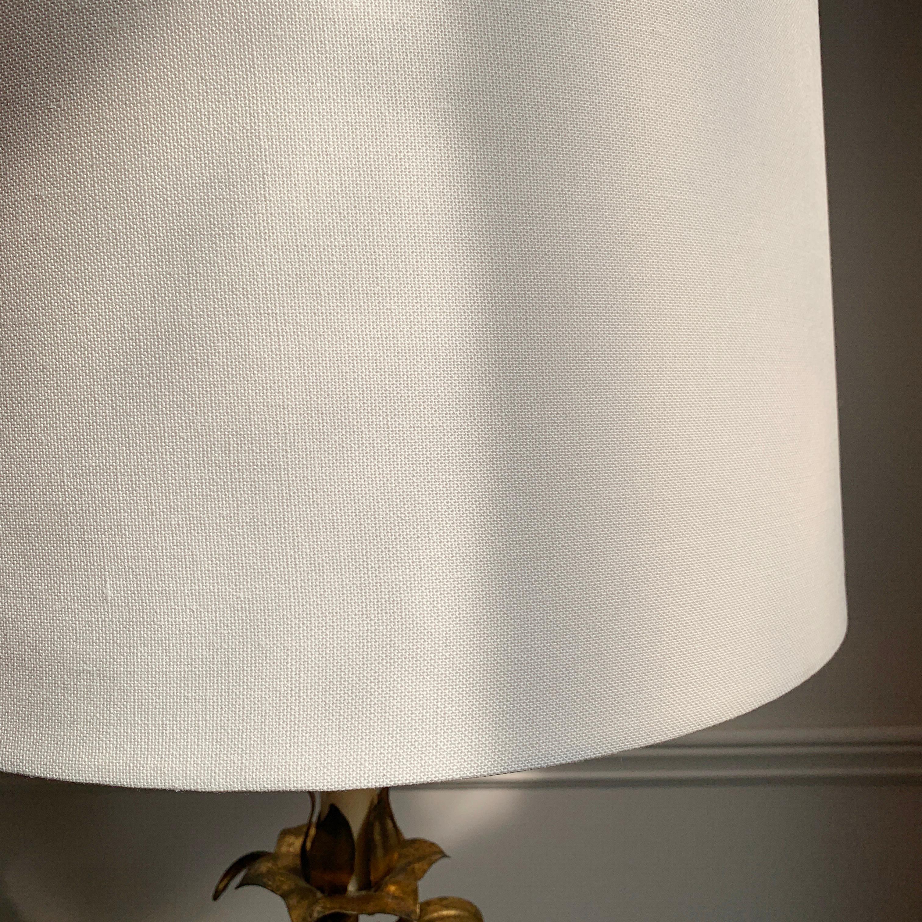 Metal Midcentury Italian Gold Flower Table Lamp, circa 1950s For Sale