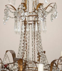 Mid-Century Italian Gilt Metal Chandelier
