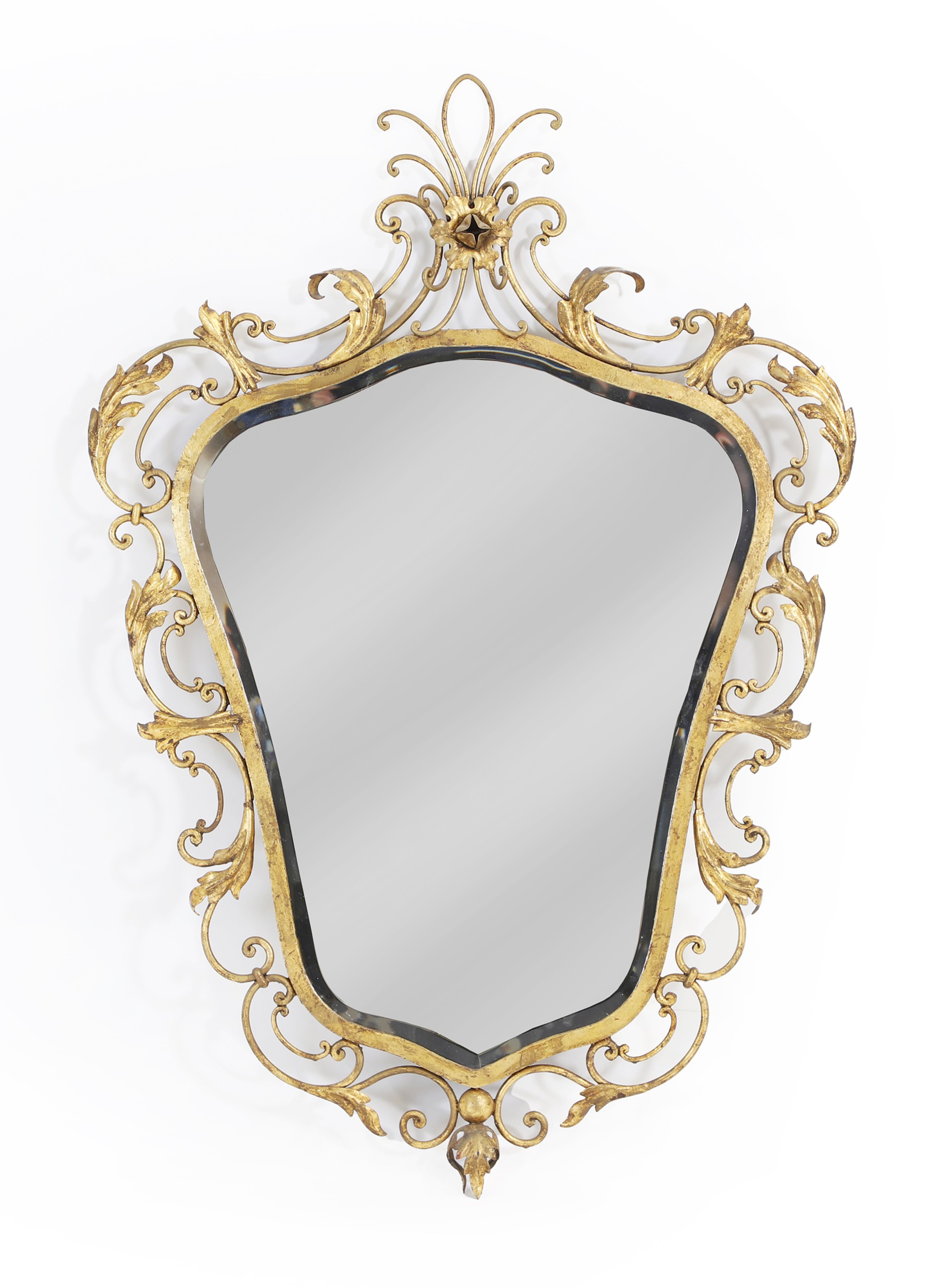 Mid Century Italian Gilt Wall Mirror Pier Luigi Colli Italy Turin C.1950
Large mirror with a bevelled plate.
In very good condition commensurate with age.