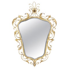 Espejo de pared dorado italiano de mediados de siglo Pier Luigi Colli Italia Turín C.1950