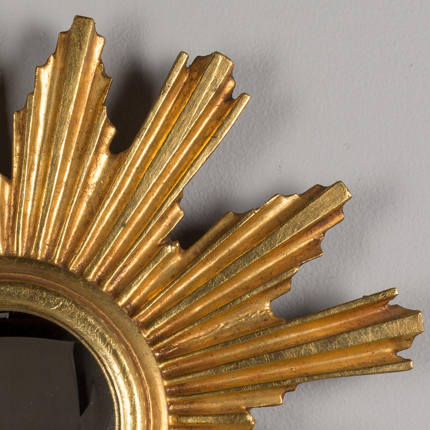 20th Century Midcentury Italian Giltwood Sunburst Mirror