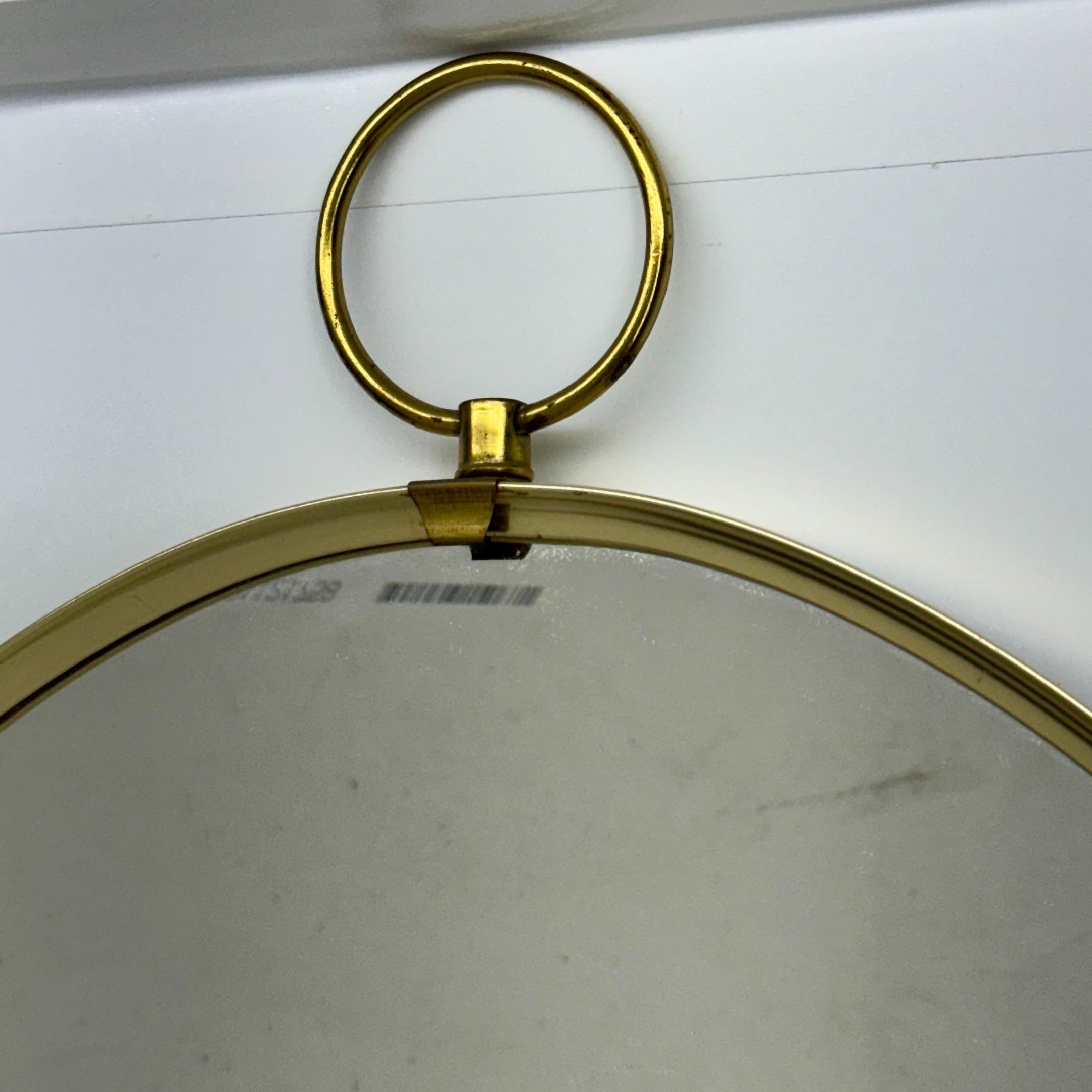 Mid-Century Italian Gio Ponti Oval Brass Wall Mirror 4
