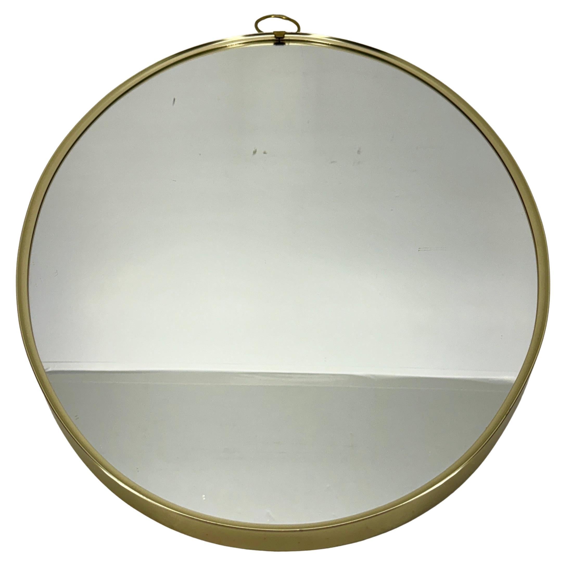 20th Century Mid-Century Italian Gio Ponti Oval Brass Wall Mirror