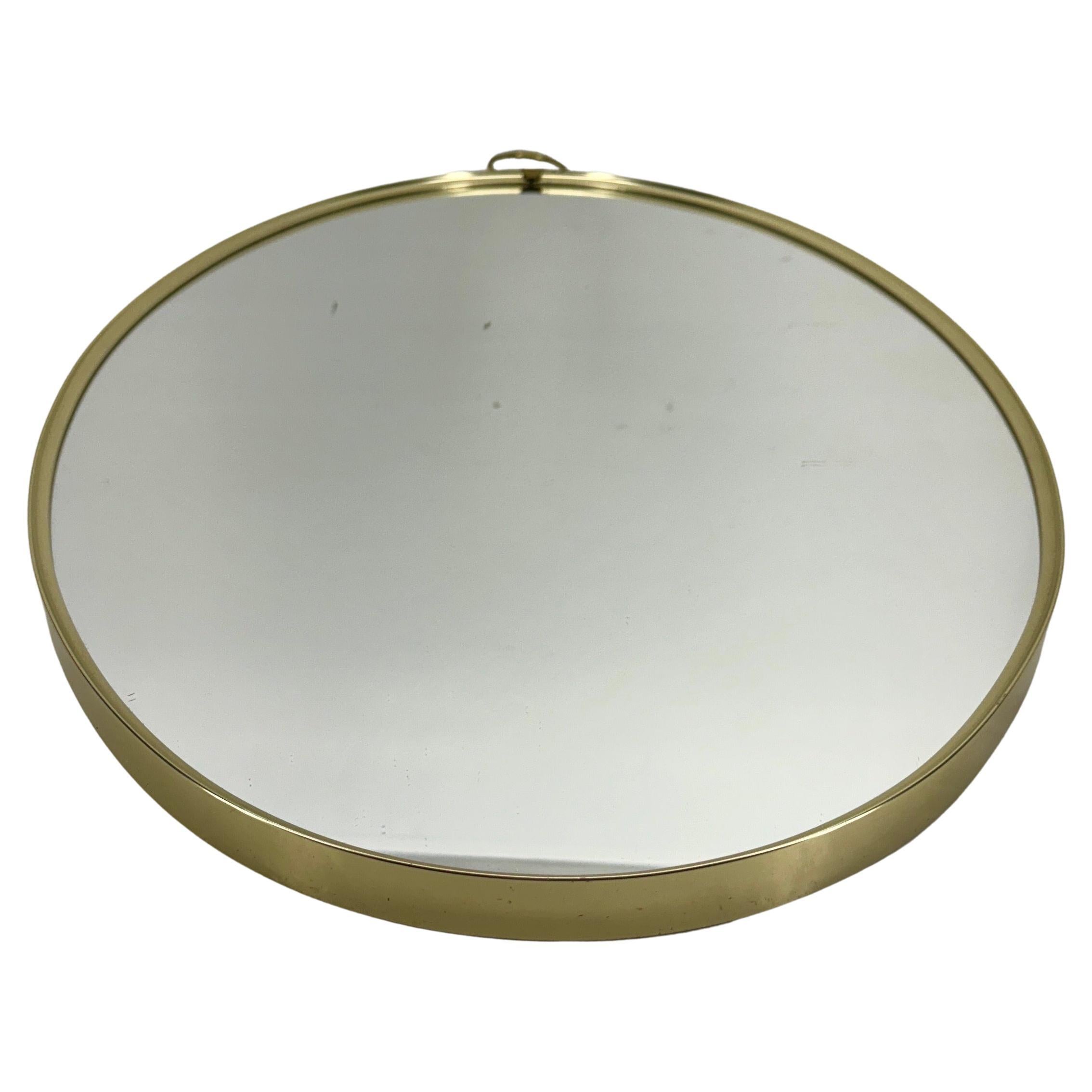 Mid-Century Italian Gio Ponti Oval Brass Wall Mirror 1