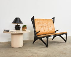 Mid Century Italienisch Gio Ponti Stil Lack Ebonized Settee