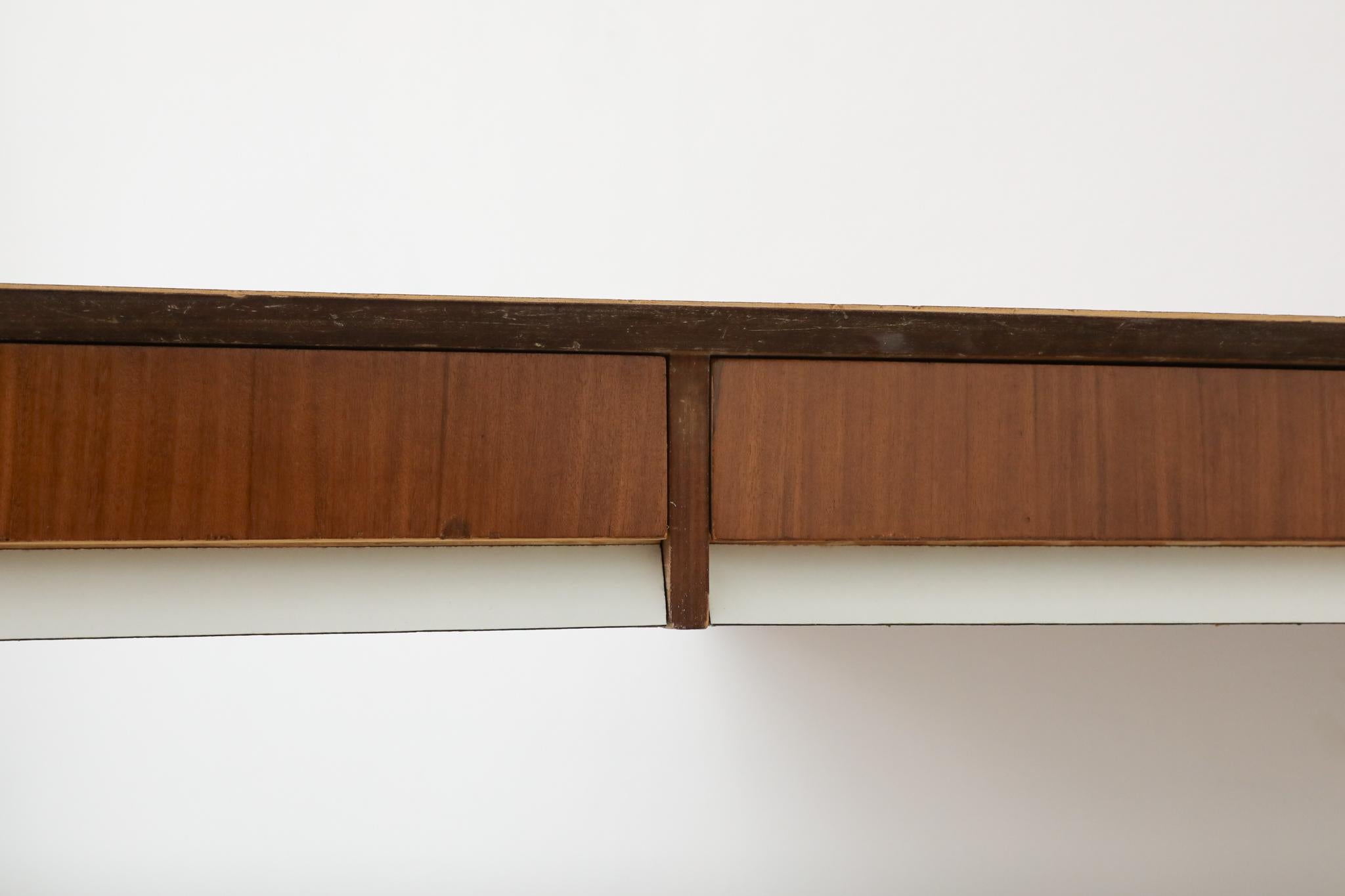 Mid-Century Italian Gio Ponti Style Wall-Mount Teak Triangular Desk For Sale 8