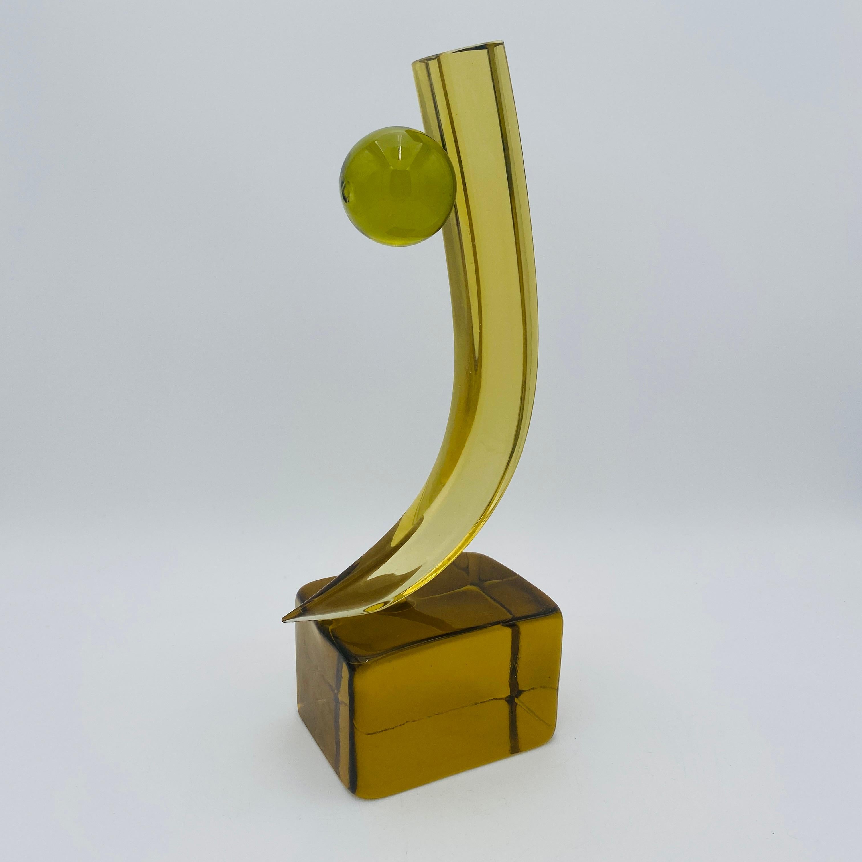 Escultura abstracta de cristal italiano de mediados de siglo en venta 3