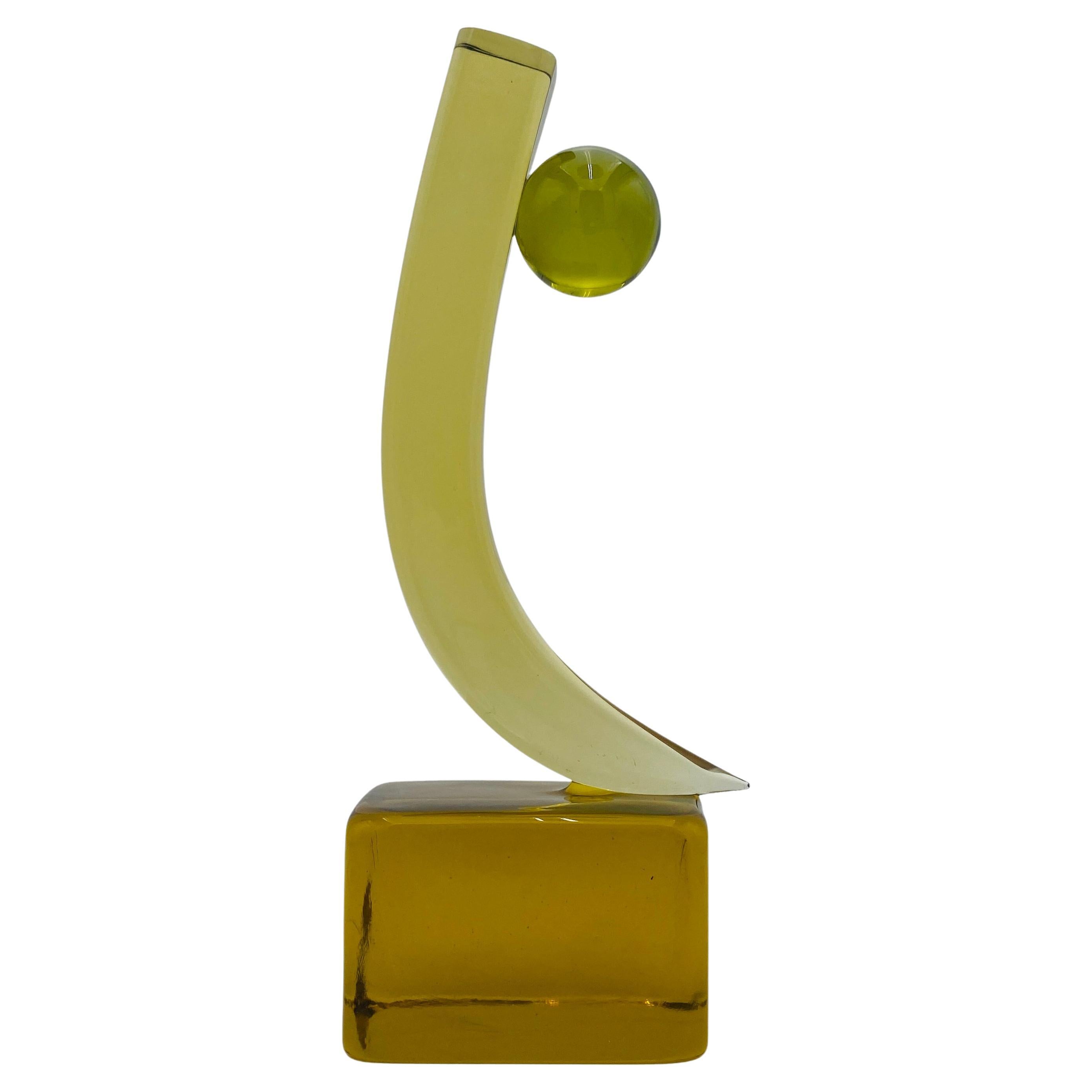 Mid Century Italian Glass Abstract Sculpture